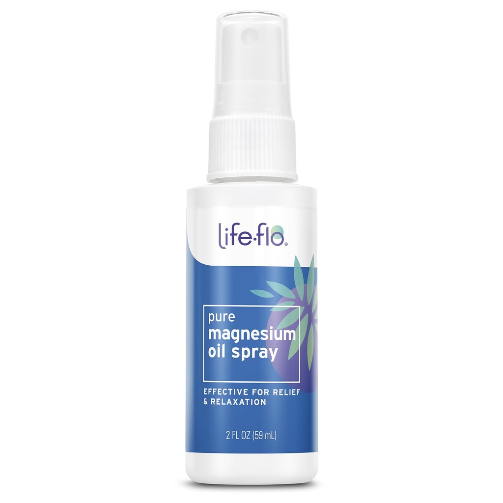 Spruzzo di olio di Magnesio puro Life-flo w / cloruro di Magnesio concentrato da Zechstein Seabed, calmante sollievo e relax, Soothes muscoli e articolazioni, garanzia di 60 giorni, non testato su animali, 2oz