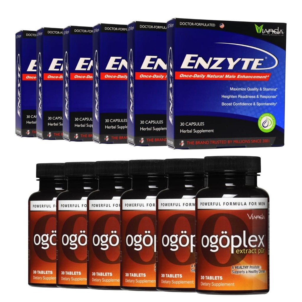 Enzyte & Ogoplex Bundle | Vitalità maschile naturale + supporto alla salute della prostata e urinaria - 6-Pack di ogni bundle