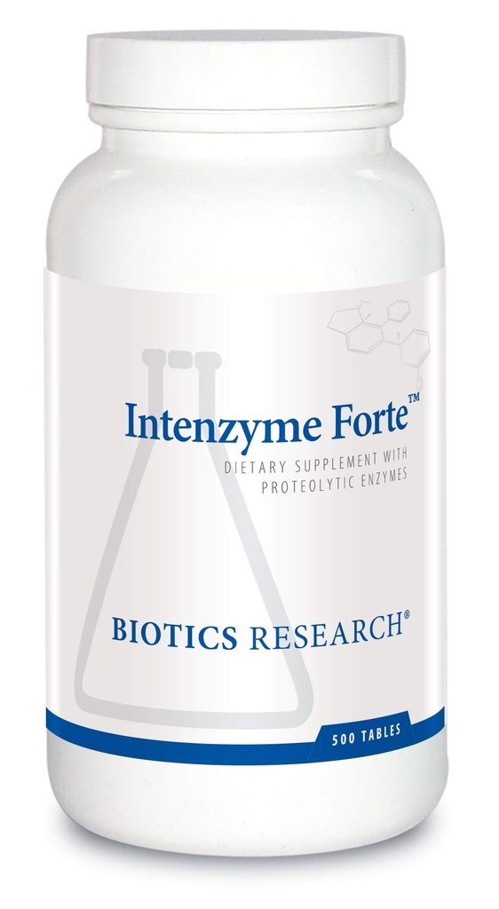 Biotics Research Intenzyme ForteTM Proteolytic Pancreatic Enzymes, Pancreatin, Bromelain, Papain, Lipase, Amylase–Supplement Supports Digestione sana delle proteine–Immune & Circulatory Function 500 Tablets