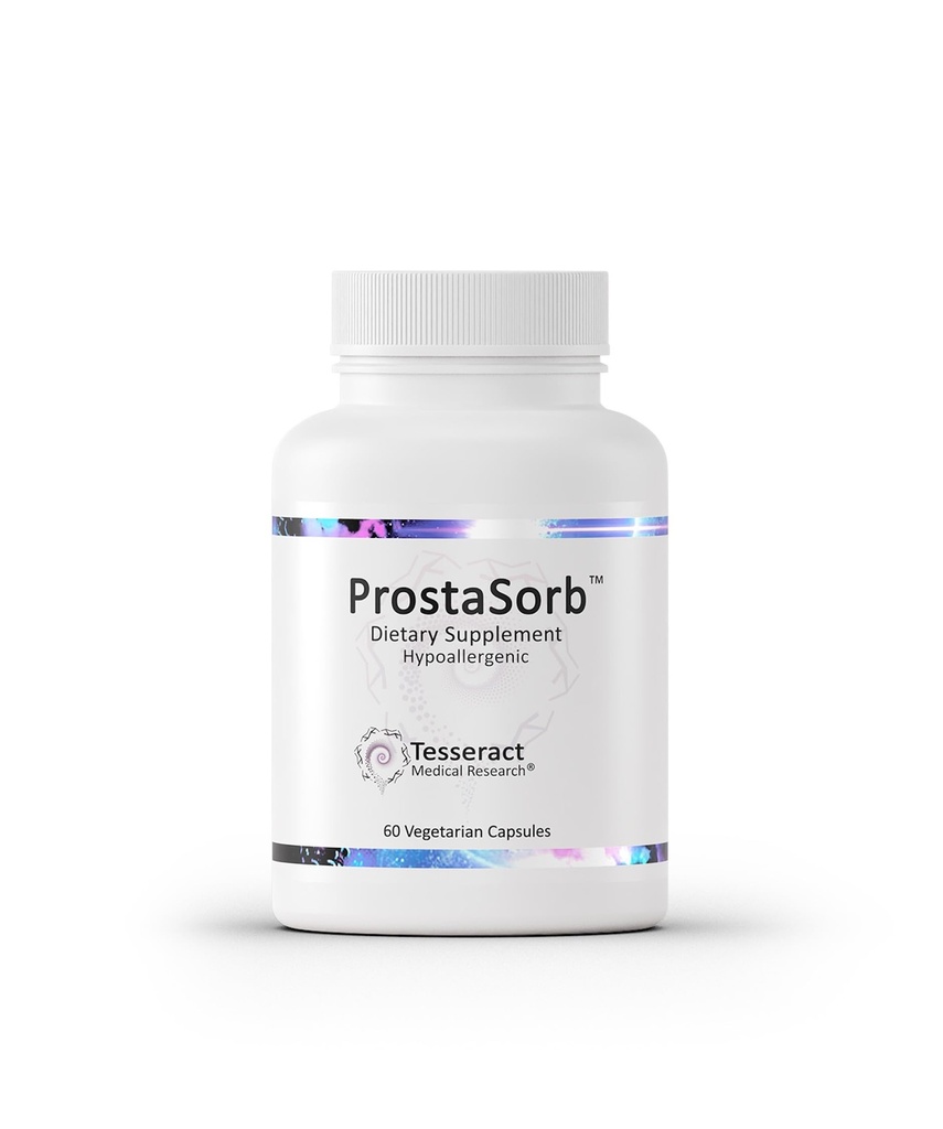 Tesseract ProstaSorb, integratori di prostata per gli uomini con palmetto di sega, Pygeum e zucca, supporta la funzione di prostata sana, svuotamento della vescica, flusso urinario, senza glutine, 60 capsule vegetariane