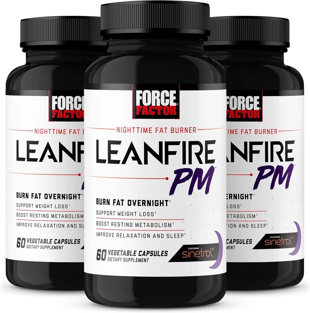 Fattore di forza LeanFire PM, pillole di perdita di peso per le donne e gli uomini, Fat Burner e Pernottamento Pillole di perdita di peso per bruciare il grasso, aumentare il metabolismo e migliorare il sonno per i risultati incredibili, 60 Conte (Pack of 3)