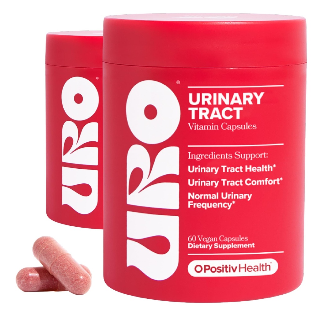 O Positiv URO Urinary Tract Health Supplemento per le donne, 60 conte (Pack of 2) - Vitamine di supporto urinario con Pacran Complete Cranberry Extract, D-Mannose, & Vitamina C - Vegan & Gluten-Free