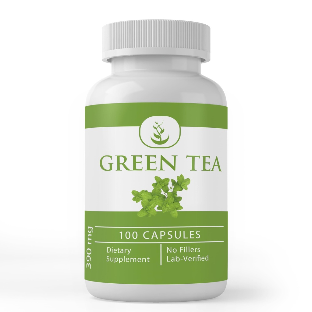 PURE ORIGINAL INGREDIENTI Estratto di tè verde, (100 capsule) Sempre puro, Nessun Additivo o Filler, Verificato laboratorio