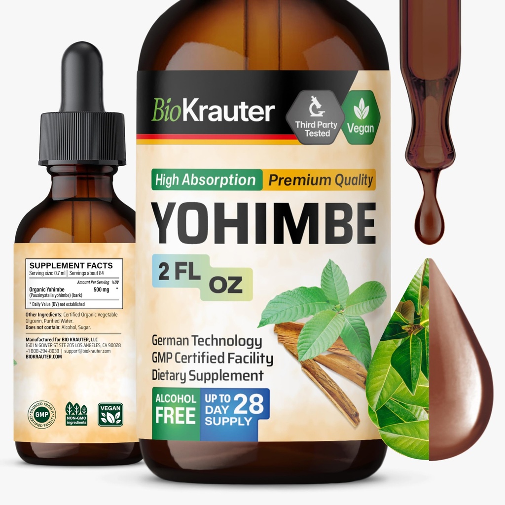 BIO KRAUTER Yohimbine - Vegan Yohimbe Integratori per Uomini e Donne