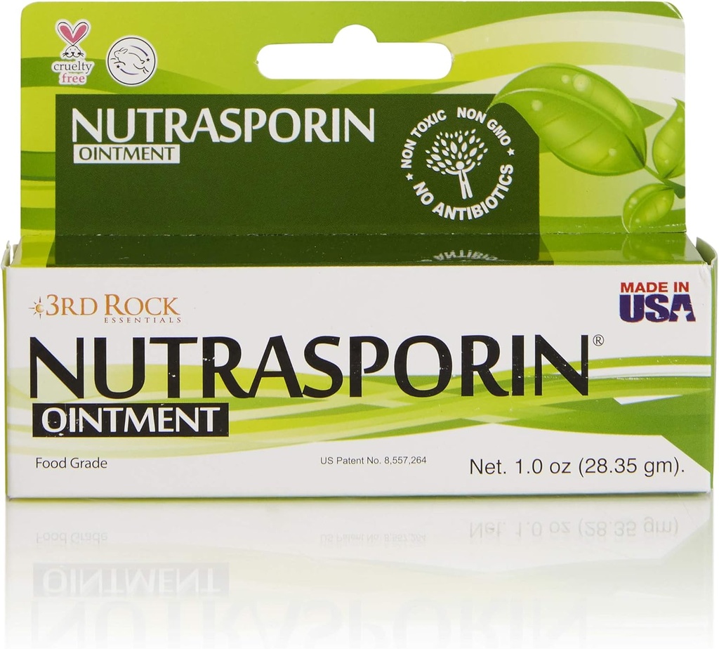 3° Rock Essentials Nutrasporin Silver Ointment, Toxic-Free, Petroleum-Free, Non Antibiotico, Primo soccorso, Ointment alimentare, 1.0oz, Confezione da 1