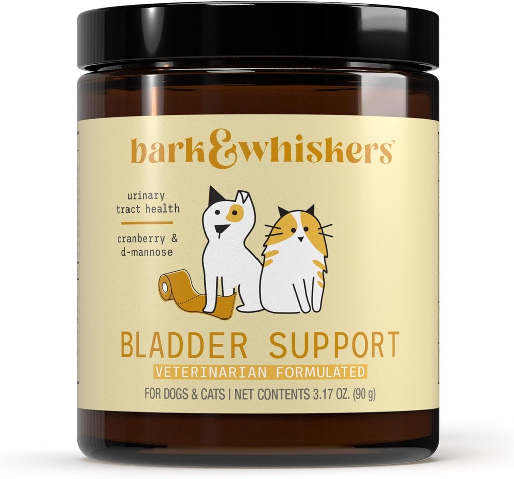 Bark & Whiskers Bladder Support, 3.17 Oz. (90 g), 90 Scoops, Supporta la salute del tratto urinario, con Cranbery & D-Mannose, Vet Formulated, Non-GMO, Dr. Mercola