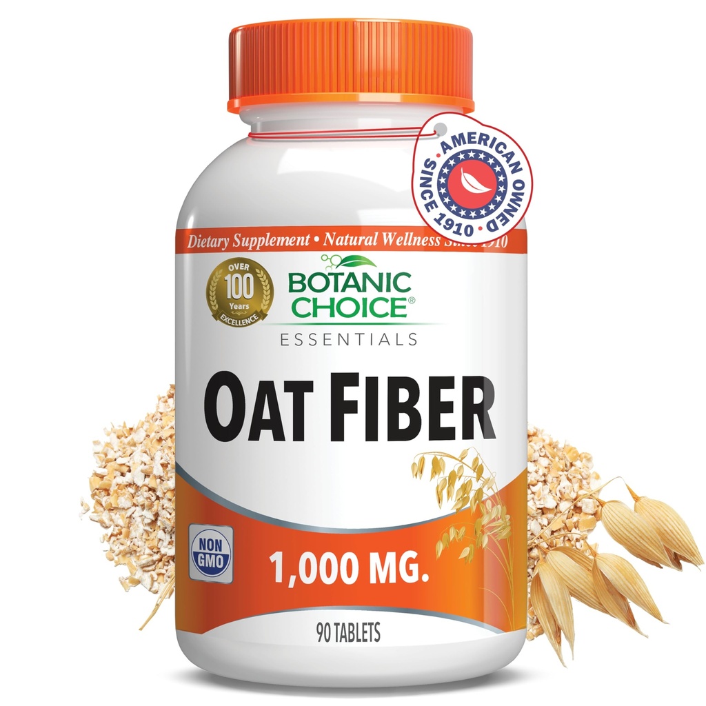 Botanic Choice Oat Fiber - Integratore alimentare naturale per la salute digestiva - Donne e uomini - 90 compresse (1000mg)