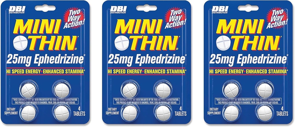 Mini sottile distribuzione DBI azione di due vie 25mg Ephedrizine - 4 conte Blister - 3 pacchetto