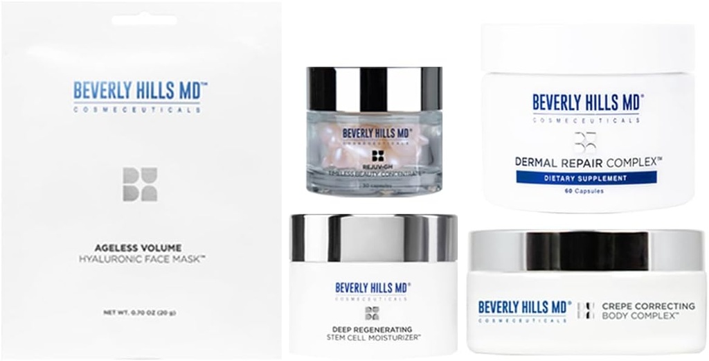 Beverly Hills MD Award Winners Bundle - Aiuta w/Hydration, Aspetto di pelle invecchiante, rughe, linee sottili e collage di supporto