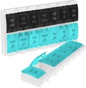Vive Pill Organizer 2 volte al giorno - Weekly Large Am Pm Pill Box 7 giorno - Giorno e notte Dispenser di farmaci per la vitamina, Supplementi, Fish Oil - Travel Pill Case Arthritis Friendly con pulsante