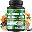 BMVINVOL Psyllium Husk Fiber Supplemento t con Fenugreek, Aceto di sidro di mele, Turmerico, Ginger, Black Pepper- Digestion Health Support - 60 capsule