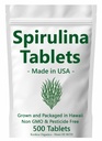 Spirulina Tablets - Made in USA - 500 compresse - Cresciuto nelle Hawaii - Non OGM & Pesticida Gratis