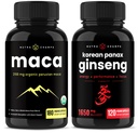 NutraChamps Maca Root Capsule e Ginseng coreano Capsule 2 Pack Bundle
