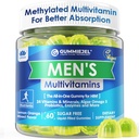 Mens Multivitaminici Gummies, Multivitaminico etilato per gli uomini, B Complex, Minerali, Vegan Omega 3, Probiotico, Enzima, Antiossidanti per il supporto quotidiano completo degli uomini, Sugar Free, Vegan (No Iron) 60 Conte