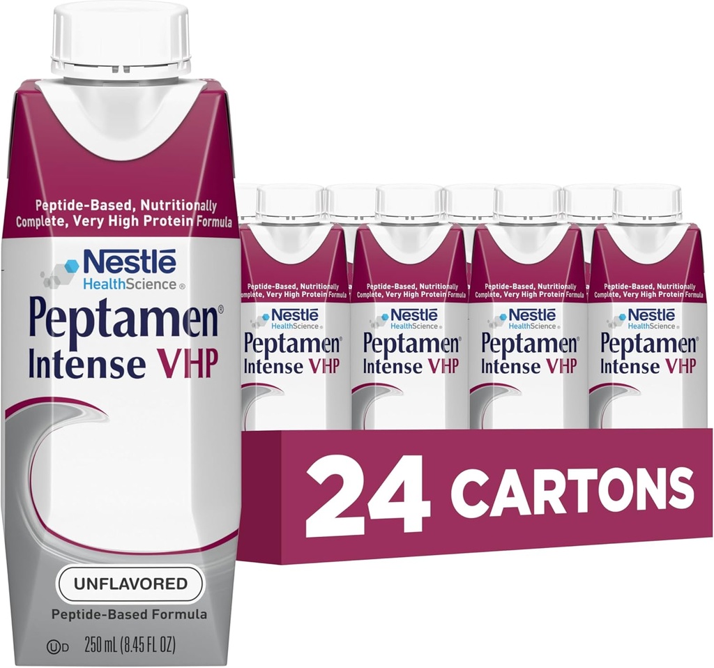 Nestle Peptamen Intense VHP Tube Feeding Formula Non aromatizzato 250 mL Carton 24 Ct