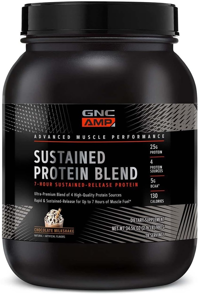 GNC AMP Sustained Protein Blend - Chocolate Milkshake (28 Serve)