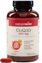 NaturalWise CoQ10 200mg Softgels, Ubiquinone ad alta potenza - Coenzima Q10 Supplemento - Antiossidante per la salute del cuore + energia - Vegan, Non OGM, Gluten-Free - 200 Count[200-Day Supply]