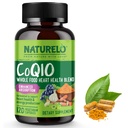 NATURELO Whole Food CoQ10 Supplemento, 120 capsule di veg, miscela di salute del cuore, potente antiossidante, CoQ10 100mg Supporta la produzione di energia
