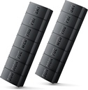 Large Pill Organizer 2 Pack, Easy-Open Weekly Pill Organizer, XL Daily Pill Organizer, 7 Day Medicine Pill Organziers, Medicine Box 7 giorni per grandi integratori di vitamina (Double Black)