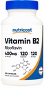 Nutricost Vitamina B2 (Riboflavin) 400mg, 120 Capsule - Senza glutine, Non OGM