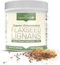 Lignani per la vita - Polvere naturale di lino di terra di Bulk - Omega 3 & 6 acidi grassi riempiti Antiossidanti ad alta fibra - Supporto Cuore sano & capelli, Sistema immunitario sano - 60 Serve 80mg per scheda, 1 confezione