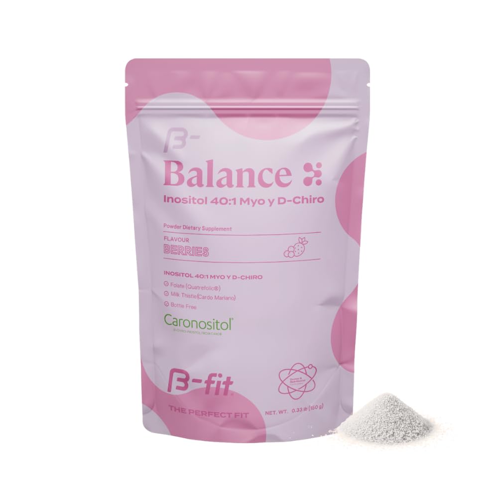 Inositol Balance 150g - Inositol 40:1 Myo & D-Chiro - Integratore alimentare in polvere - Aroma di bacche - Acido folico - No Additivi - 100% Pure - Bottiglia Free