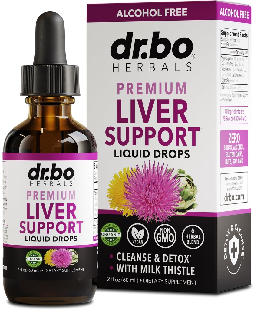Detox & Riparazione Organico - Natural Liver Support Supplemento Gocce Liquide, Latte Thistle Dandelion, Chanca Piedra Extract, Artichoke - Gallbladder Health Formula Supplements Liquid Drops 2oz