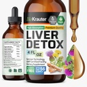 BIO KRAUTER® Detox & Repair* - Vegan Liquid Liver Support with Milk Thistle, Chanca Piedra, Turmeric, Dandelion Root & Artichoke 700 mg - 4 Fl.Oz 56-Day of Supply - Alcohol & Sugar Free