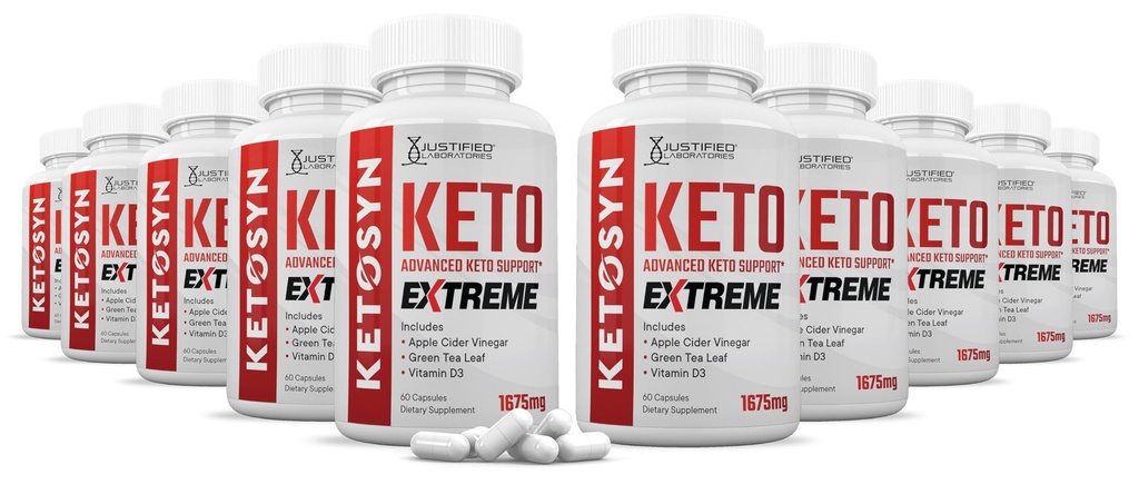 (10 Pack) Ketosyn Keto ACV Extreme Pills 1675 MG Keto Support Blend Capsule alternativa a Keto ACV Gummies formulato con Aceto di Mela Aceto Extra Vergine Olio di Oliva Polvere Green Tea 600 Capsule