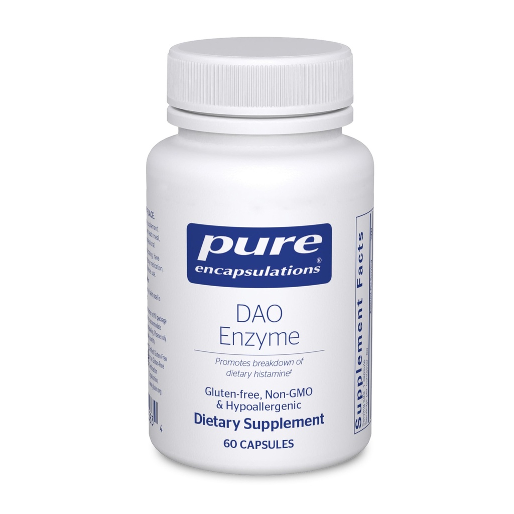 Pure Incapsulations DAO Enzyme - Histamine Breakdown Digestion Support Supplement* - Ease Digestive Discomfort & Skin Sensitivity* - Allergen-Free Health Supplement - 60 Capsule