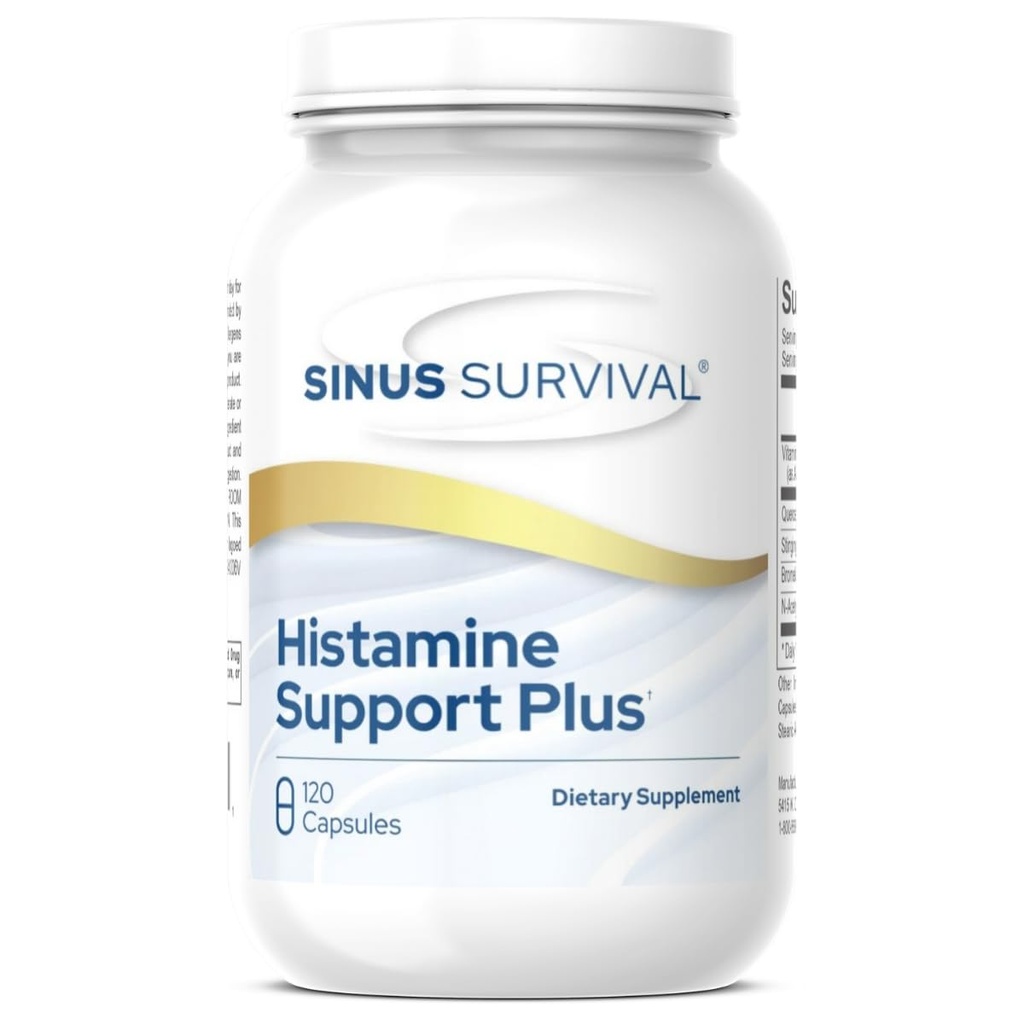 Sostegno istamina Plus – Integratore naturale del blocco istamina e dell'allergia – Supporta la salute del seno, l'equilibrio immunitario e il regolamento anti-drowsy istamina - (120)