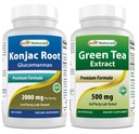 Konjac Glucomannan Root 2000 mg & Estratto di tè verde 500 mg