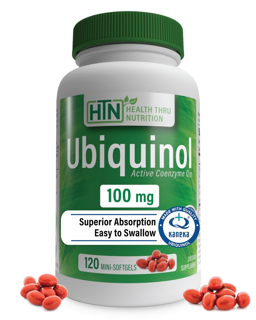 Ubiquinol 100mg 120 Mini Softgels come Kaneka QH ridotto CoQ-10 | 3rd Party Testato | Biodisponibilità potenziata | Cardiovascular & Mitochondria Function Support | Non OGM