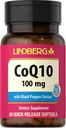 Lindberg CoQ10 100mg Softgels | 60 Count | Coenzyme Q10 Supplemento per donne e uomini | con estratto di pepe nero | Non OGM, Gluten Free