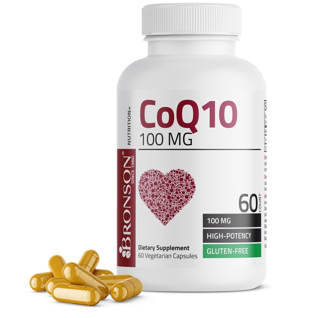 Bronson CoQ10 100 MG ad alta potenza produzione di energia cellulare, 60 capsule vegetariane