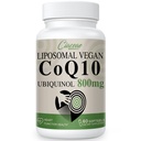 Liposomal CoQ10 800mg Ubiquinol Softgel, Max Absorption Ubiquinol Coenzyme Q10, Ubiquinol CoQ10 Supplemento per Antiossidante, Funzione cardiaca e produzione di energia, CoQ10 puro 800mg, 60 Vegan Softgels