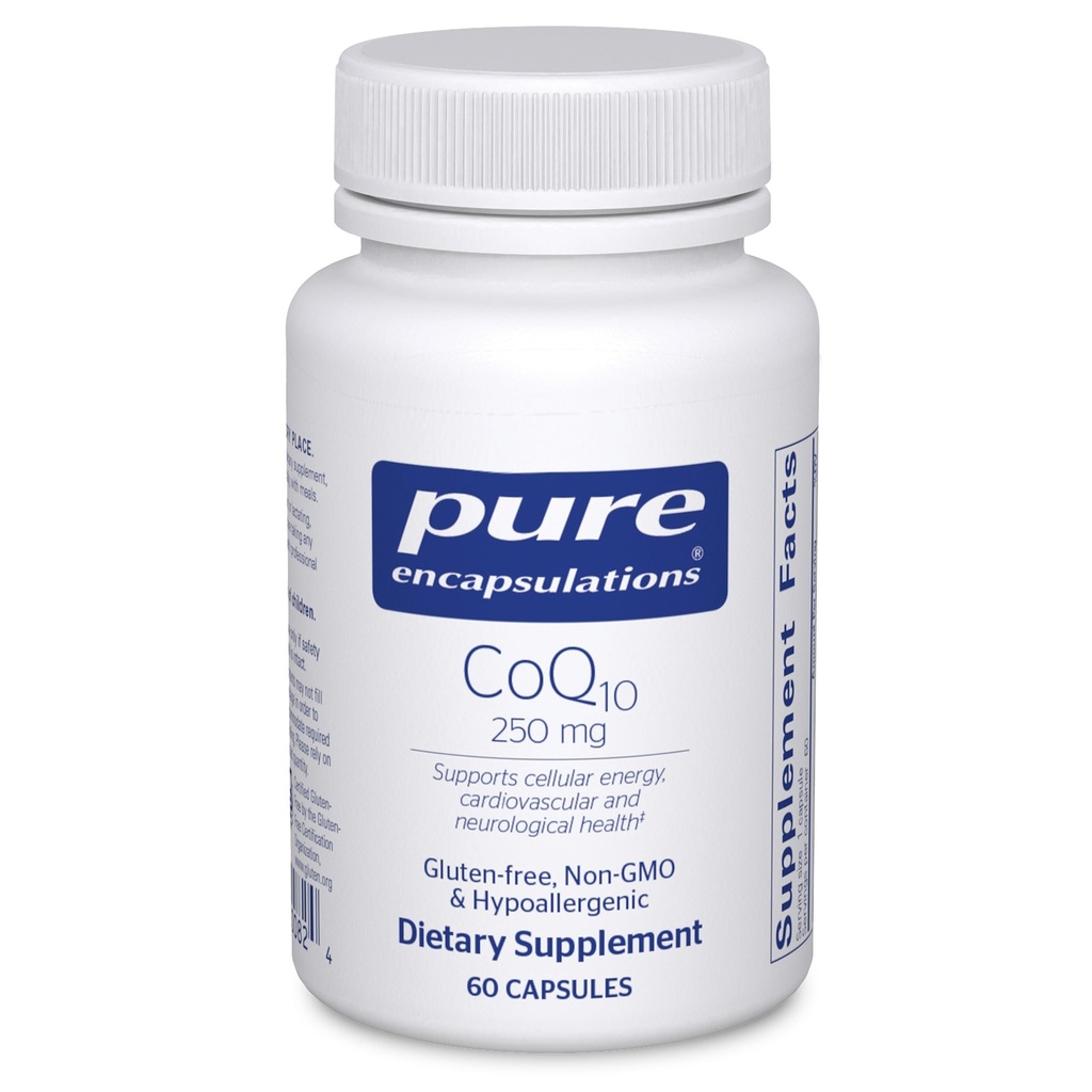 Pure Encapsulations CoQ10-250 mg CoQ10 - Brain Support Supplement* - Mitocondrial & Cellular Energy Support* - Non-GMO & Vegetariano - 60 capsule