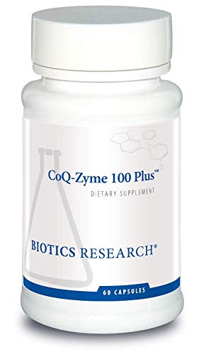 BIOTICS RESEARCH Coq Zyme 100 Plus 100 mg Emulsified Co Q10, Alto assorbimento, Aggiunte B-Complex Vitamine, Salute del cuore, Livelli energetici sani 60 capsule