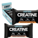 JiMMYBAR! Creatina Protein Bar - 5g di Creatina Monoidrato + 20g Protein - High Protein Snack - Supporta la crescita del muscolo, la resistenza e il recupero - Barra di energia alimentare reale per gli atleti | 6 Burro di arachidi al cioccolato + 6 Fudge Brownie Variety Pack (12 bar)