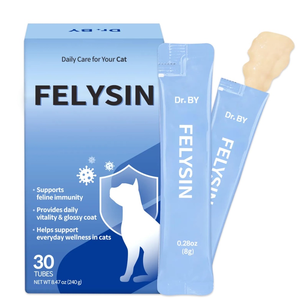 Medico da FELYSIN L-Lysine per gatti Lickable Immune Support Supplemento Allergy Relief, Sneezing, Runny Nose, Freddo, Watery Eyes Respiratory Health con Beta-Glucan & Taurine – 30 singolarmente confezionato