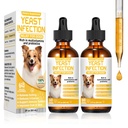 Trattamento di infezione del lievito per cani, trattamento di infezione dell'orecchio del dog, orecchio di prurito, sintomi di allergie della pelle-relief-riduce l'infiammazione &amp; allevia l'irritazione, il supplemento del dog gocce con i probiotici multivitaminici