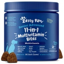 Zesty Paws Senior Dog Multivitamin Trattamenti - Glucosamina per Cani + Enzimi Digestivi & Probiotici - Grain Free Dog Vitamins and Supplements for Skin & Coat + Immune Health Chicken - Advanced - 90ct