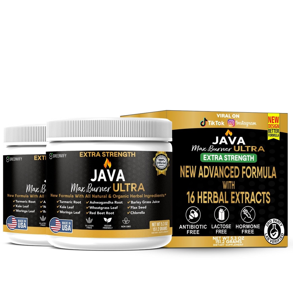 Java Max Burner Ultra Extra Forza, Natural & Organic Herbal Ingredienti, 5.3 oz (2)