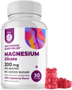 DR. MORITZ Magnesio Citrato Gummies per Adulti - Zucchero-Free calma Magnesio Gummies - Supporta la salute cardiovascolare- Raspberry Flavor - Non-GMO, 200 mg (30 Conte)
