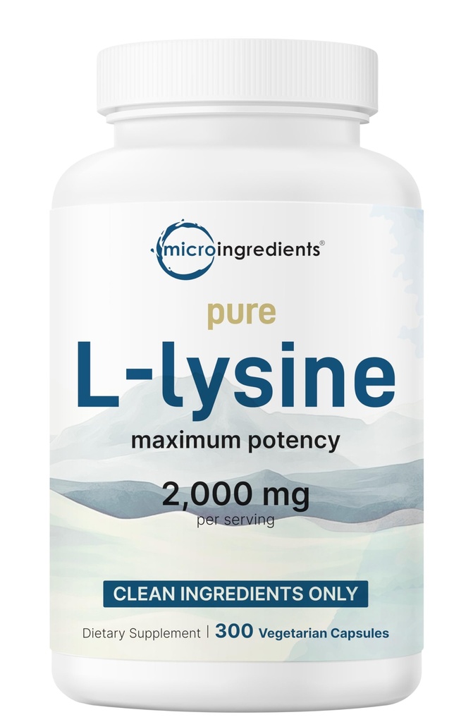 Pure L-Lysine 2000mg, 300 capsule vegetali | Potenziamento massimo, facilmente assorbito, Forma libera | Aminoacido essenziale per il collagene, il labbro e il supporto immunitario | ingredienti puliti senza riempitivi