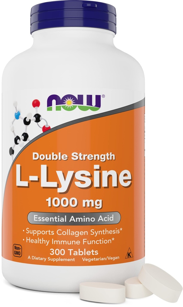 Ora Foods L-Lysine 1000mg - Doppio Forza - 300 compresse - Supplemento di aminoacidi non OGM (cloruro di lisina)- 1000 mg Tabs - Vegan/Vegetarian