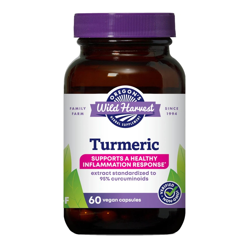 Rivestimento selvatico dell'Oregon, supplemento curcuma curcuma Vegan capsule con BioPerine 1350 MGS, 60 conte