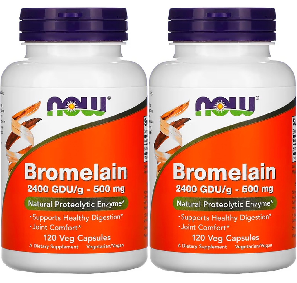 Ora alimenti Bromelain 2400Gdu/500mg, 120 capsule di veg (pacchetto di 2)