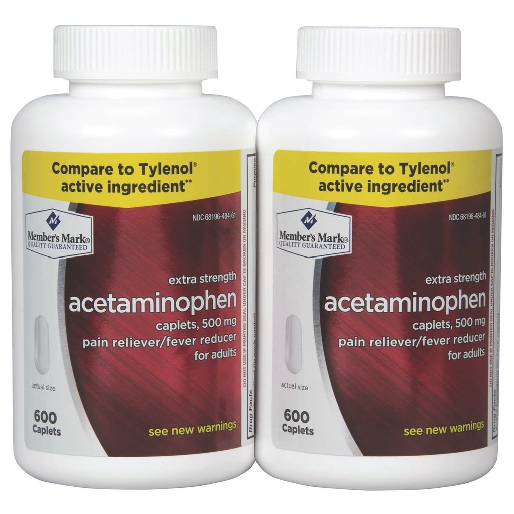 Membri Mark Acetaminophen, 1200 Caplets, Dolore Reliever, 500 mg