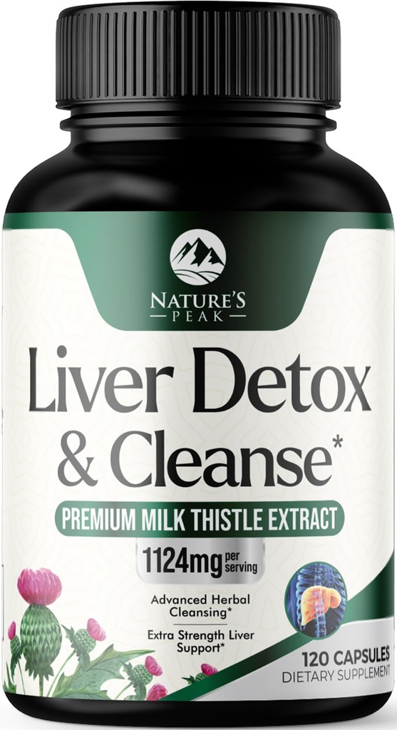 Detox & Repair - Integratore di cardo per la digestione e la salute immunitaria - radice di zenzero, radice di colina e di dadelione - Supporto al fegato di erbe con Silymarin, barbabietola & carciofo - 120 capsule